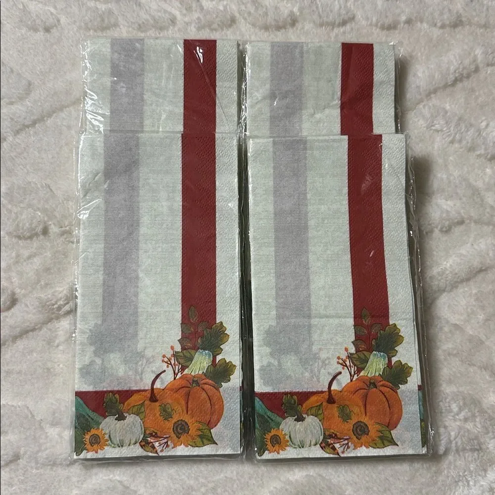 Greenbrier Thanksgiving Harvest Fall Guest Shaped Napkins 14 x 4 packs